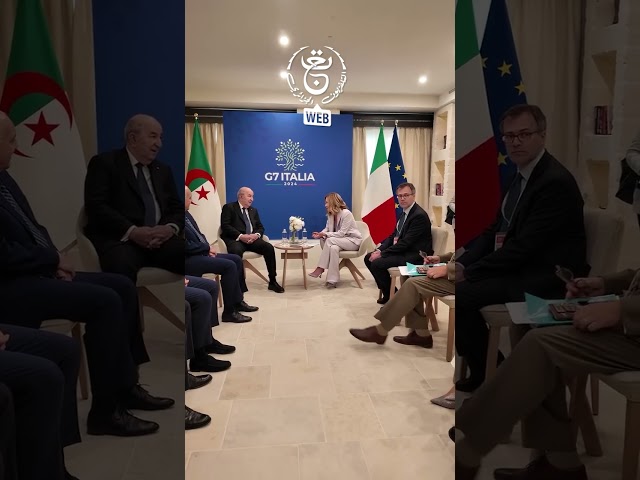 ⁣رئيس الجمهورية يلتقي رئيسة وزراء إيطاليا  بقلعة بورجو اغناسيا المحتضنة لـقمة السبع الكبار