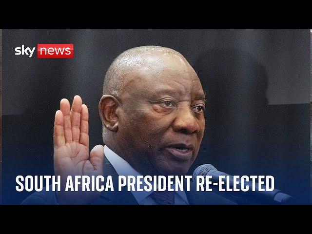 ⁣South Africa's President Cyril Ramaphosa re-elected for second term after coalition deal