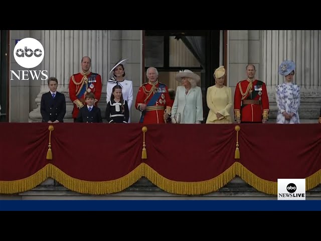 ⁣Kate Middleton and royal family attend Trooping the Colour parade