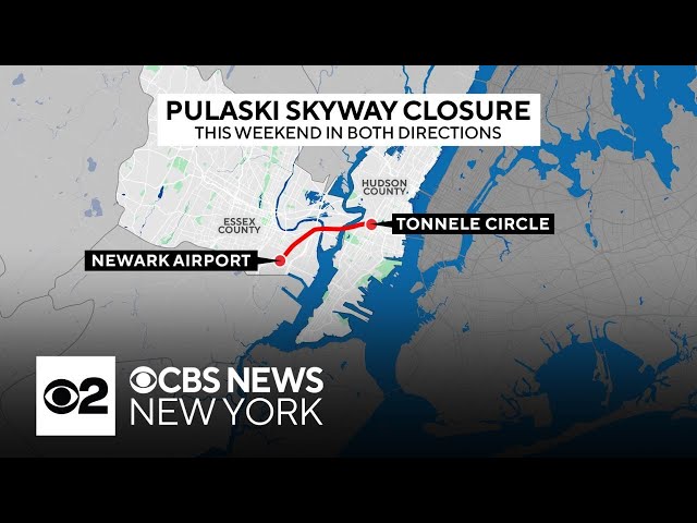 ⁣Pulaski Skyway shutting down in both directions June 14-16, 2024