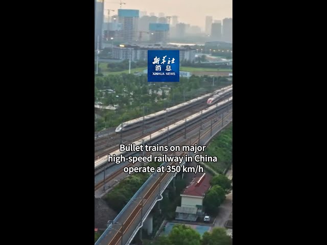 ⁣Xinhua News | Bullet trains on major high-speed railway in China operate at 350 km/h