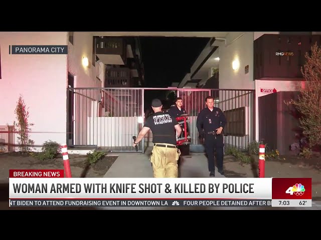 ⁣Woman armed with knife shot and killed by police in Panorama City