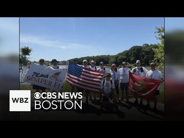 ⁣Veterans walk 100 miles from Maine to Gillette Stadium to raise awareness about PTSD