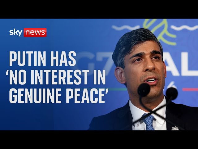 ⁣Rishi Sunak says Putin has 'no interest in genuine peace' in speech at Ukraine summit