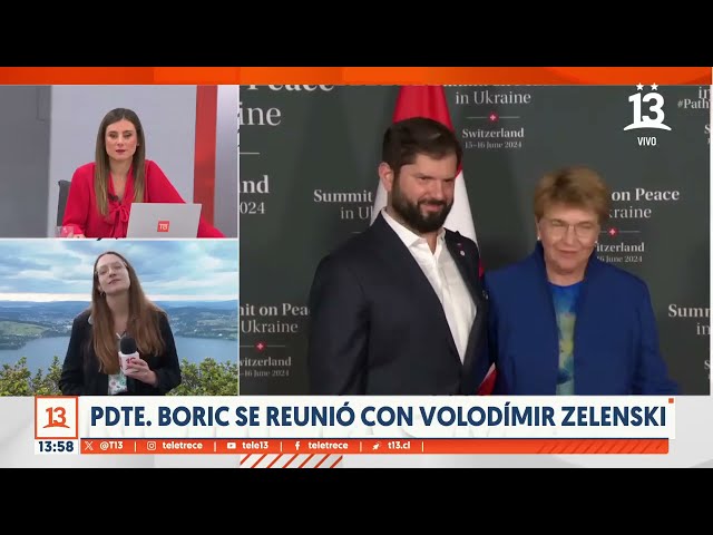 ⁣Presidente Boric se reunió con Volodímir Zelenski en gira por Europa