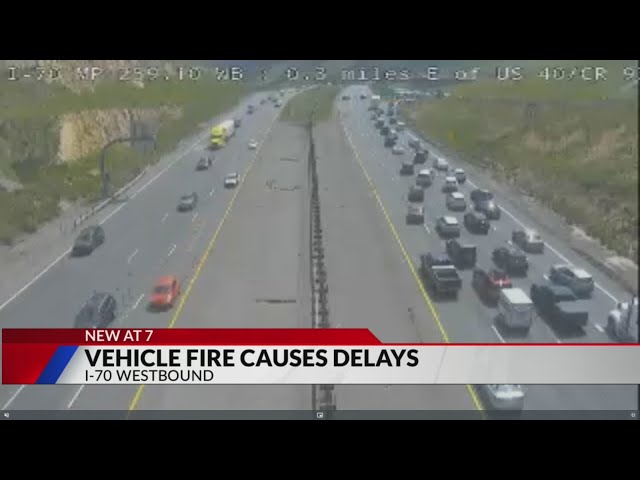 ⁣Vehicle fire causes backup on Interstate 70 near Dinosaur Ridge