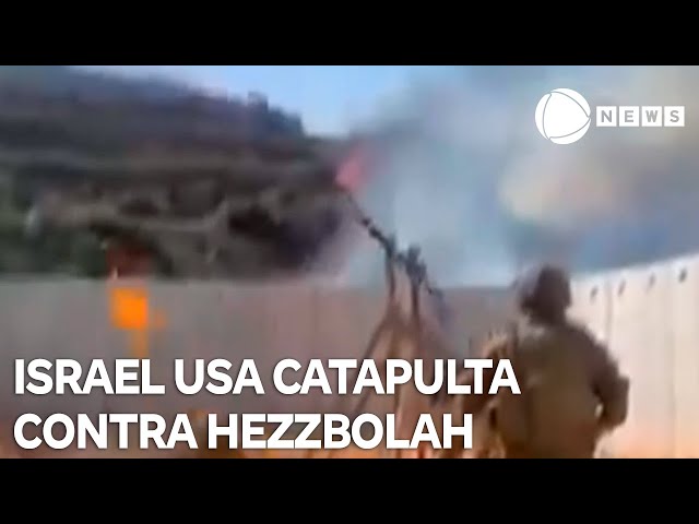 ⁣Israel usa catapulta medieval em ataques contra o Hezbollah