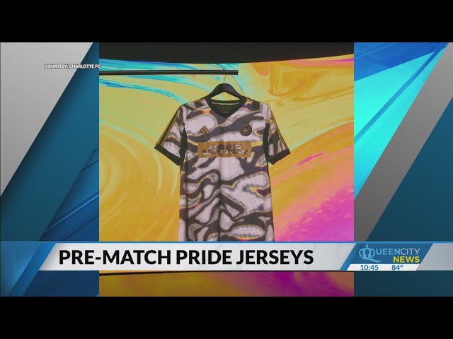 ⁣Charlotte FC debuts their pre-match pride jerseys