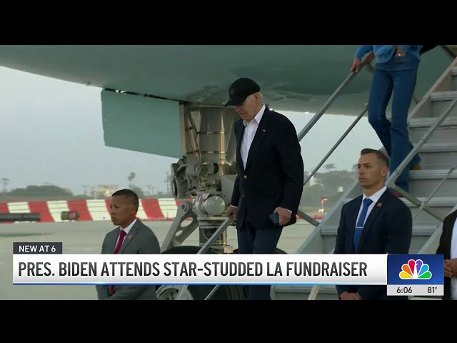 ⁣President Biden arrives in LA for fundraiser
