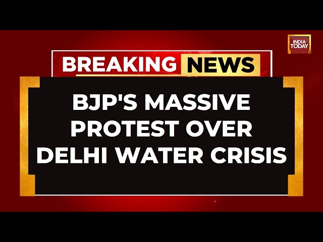 ⁣BJP Stages Massive Protest Against AAP Over Delhi Water Crisis, Minister Atishi Holds Emergency Meet