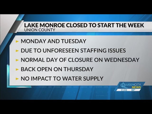 ⁣Lake Monroe closed to start the week