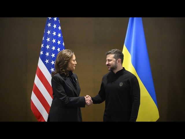⁣Kamala Harris meets with Volodymyr Zelenskyy during peace summit