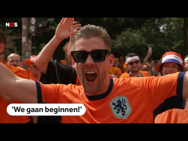 ⁣Oranjekoorts stijgt: enorme stoet met fans loopt door Hamburg