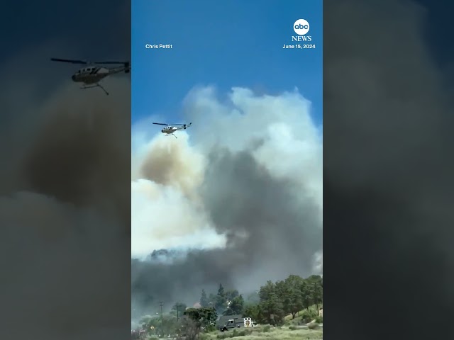 ⁣Wildfire burns north of Los Angeles