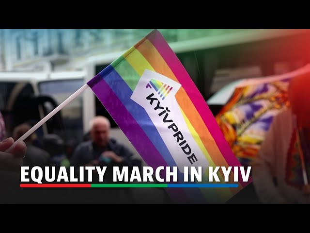 ⁣Ukraine's LGBT community gathers for Equality March in Kyiv