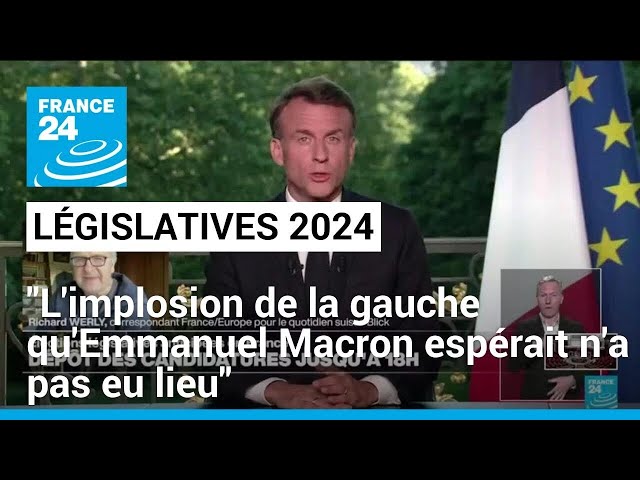 ⁣"Pour l'instant, l'implosion de la gauche qu'Emmanuel Macron espérait n'a p