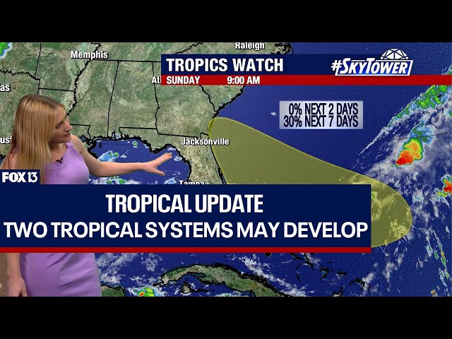 ⁣Two tropical disturbances may develop next week