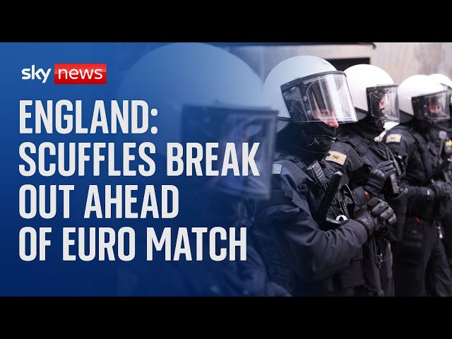 ⁣Euro 24: Scuffles break out between England and Serbia fans