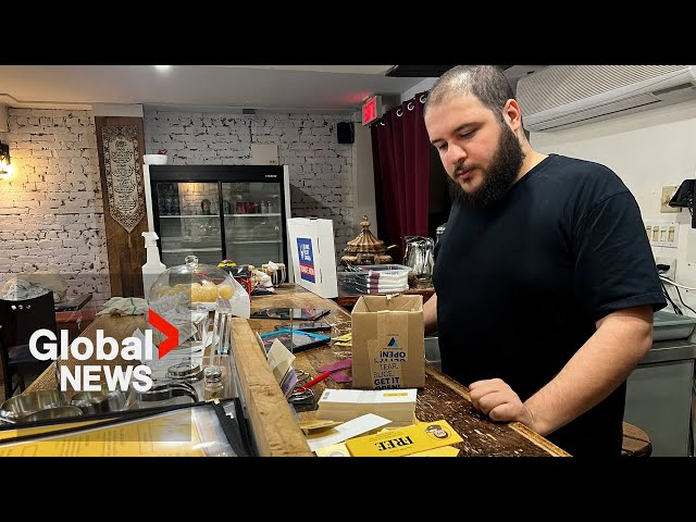 ⁣Quebec restaurant halts free-meal program after warning over English-only text