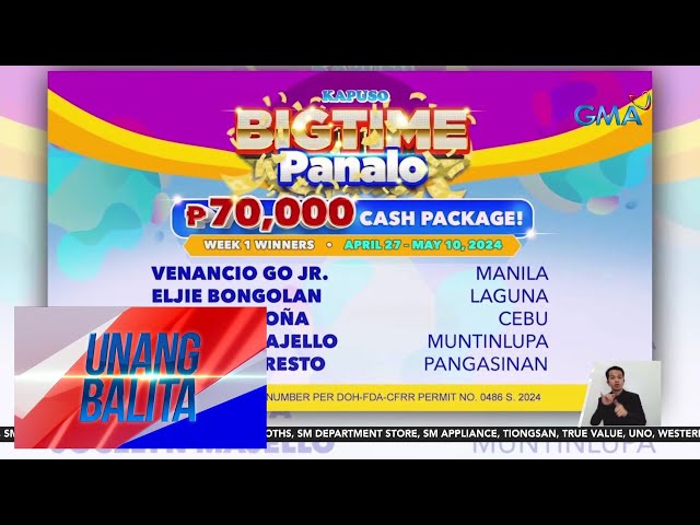 ⁣Winners sa week 1-4 ng Kapuso Bigtime Panalo | Unang Balita