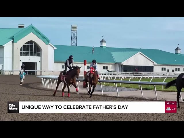 ⁣Dad and son celebrate unique Father's Day at Woodbine Racetrack