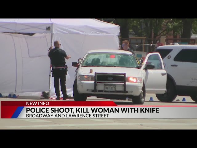 ⁣Denver police: Woman with hunting-style knife shot, killed by officers