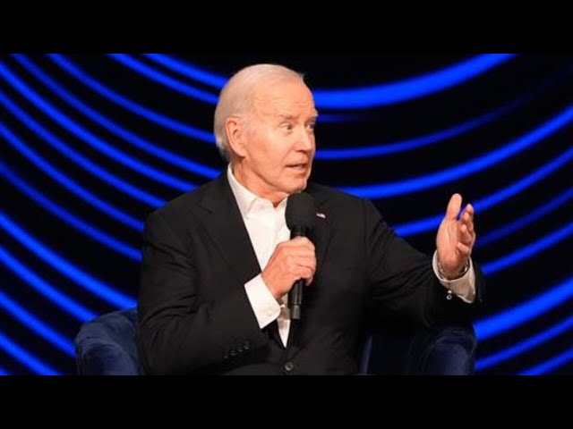 ⁣'So embarrassing': Barack Obama awkwardly leads Joe Biden off stage after freezing at fund
