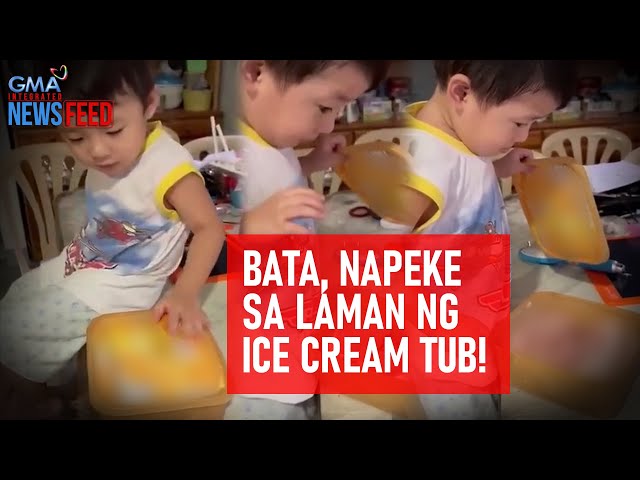 ⁣Bata, napeke sa laman ng ice cream tub! | GMA Integrated Newsfeed