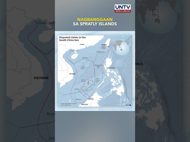 ⁣Mga barko ng PH at China, nagbanggaan sa bahagi ng Spratly Islands sa WPS – report