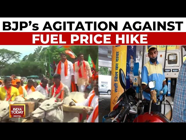 ⁣Karnataka Fuel Price Hike: BJP's 'Bullock Cart' Protest In Bengaluru | India Today Ne