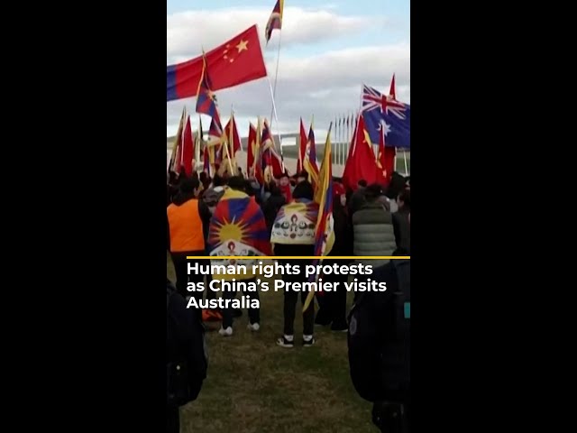 ⁣Protests as China’s Premier visits Australia | #AJshorts