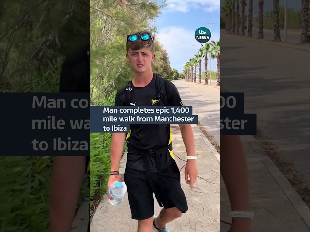⁣Man completes walk from UK to Ibiza #itvnews #news