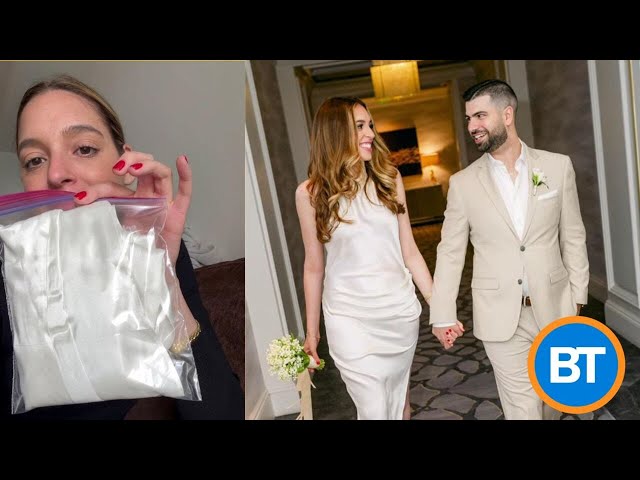 ⁣Our news reporter Caryn packed her elopement wedding dress in a crazy way