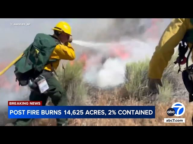 ⁣Wind-driven brush fires burning across SoCal