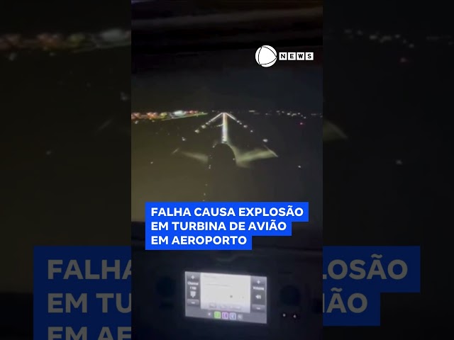 ⁣Falha causa explosão em turbina de avião no Aeroporto de Guarulhos.  #RecordNews #shorts