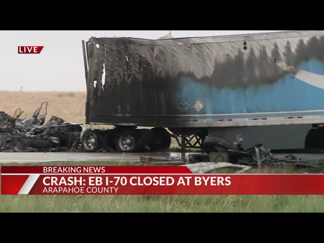 ⁣7 injured in crash between semi and SUV near Byers