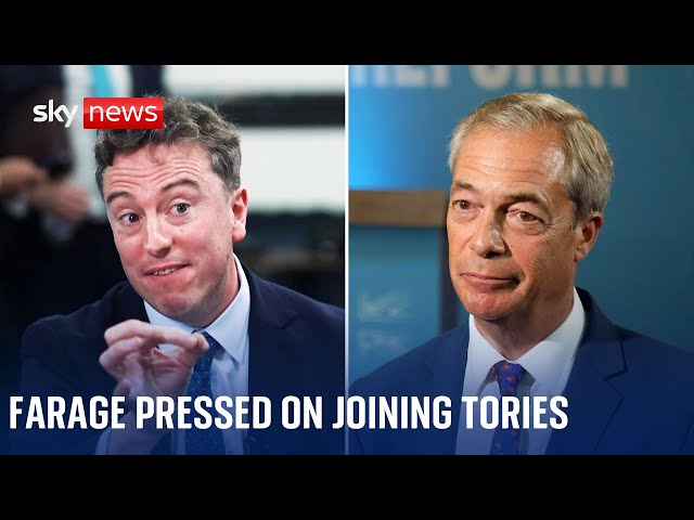 ⁣Reform UK leader Nigel Farage refuses to rule out joining the Conservative Party