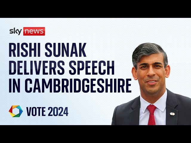⁣Rishi Sunak delivers speech in Cambridgeshire