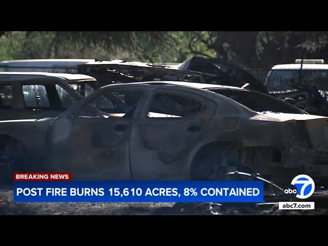 15K-acre fire near 5 Fwy in Gorman continues to burn, multiple cars charred