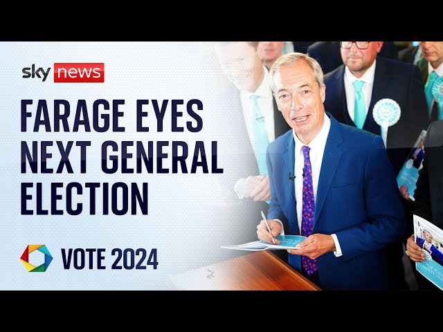 ⁣Nigel Farage says Reform's 'real ambition' is the next general election