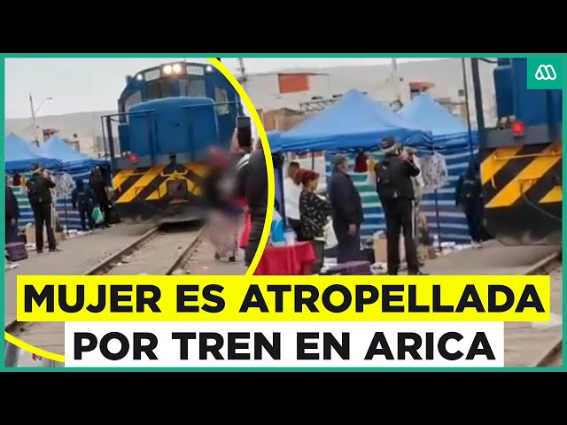 ⁣Video muestra a mujer siendo atropellada por un tren en Arica