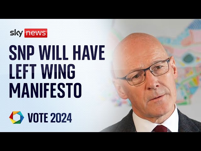 ⁣SNP will have most left-wing manifesto of general election, leader John Swinney says