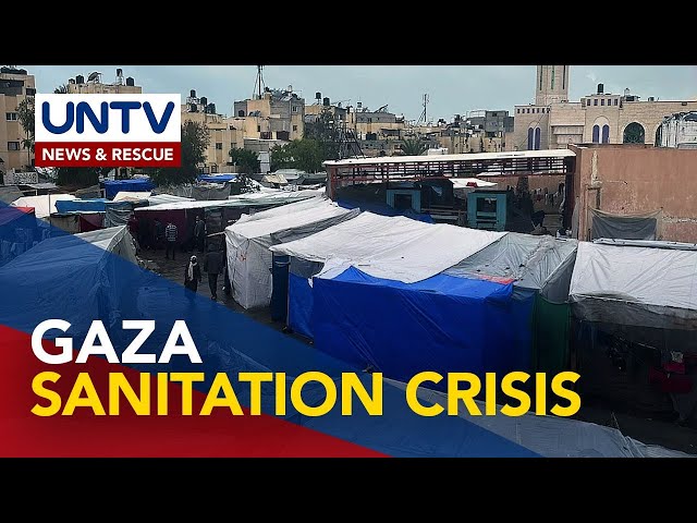⁣Krisis sa sitwasyon ng kalusugan, pinalala ng mga dumi at basura sa Gaza