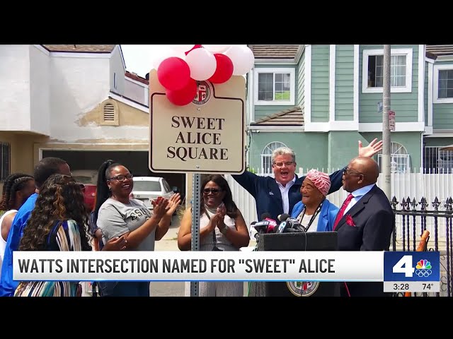 Intersection in Watts dedicated to activist Sweet Alice Harris