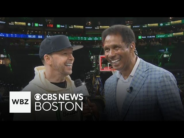 ⁣Donnie Wahlberg says Celtics are "ahead of schedule" after historic win