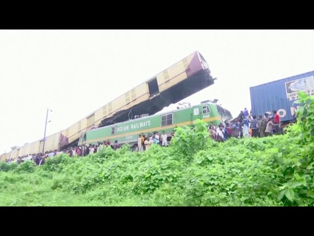 ⁣Over a dozen dead after train crash in India