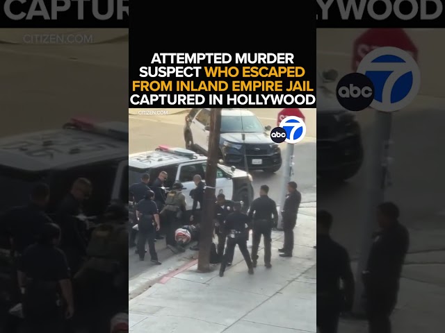 ⁣Attempted murder suspect who escaped from IE jail captured in Hollywood