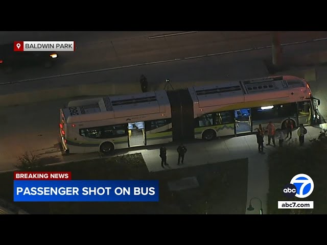 ⁣Passenger injured after shooting on bus near 10 Freeway in Baldwin Park, authorities say