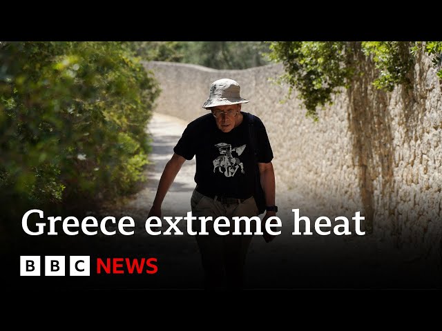 ⁣Greece issues extreme heat and weather warnings | BBC News