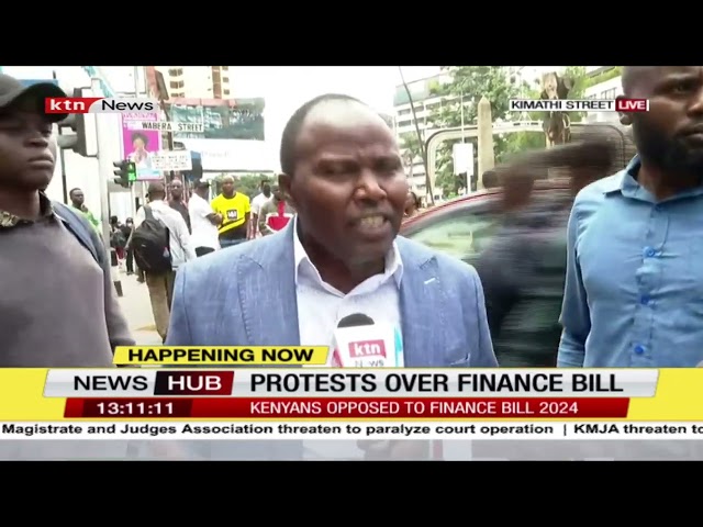 ⁣Protests over finance bill: Kenyans protest in Nairobi CBD